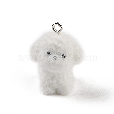 Platinum White Dog Iron+Resin Pendants