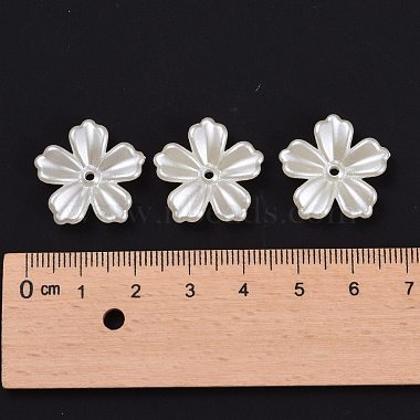 5-Petal Flower ABS Plastic Imitation Pearl Bead Caps(OACR-R016-21)-4