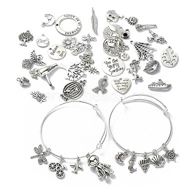DIY Extendable Bangle with Charm Making Kit(DIY-YW0008-28)-4