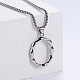 3Pcs Stainless Steel Textured Letter Pendant Box Chain Necklaces(LW4134-41)-1