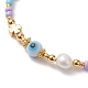 bracelet de perles tressées en verre coloré et en laiton(BJEW-JB10138-02)-3