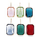 Faceted Rectangle Glass Dangle Earrings(EJEW-Q021-002)-1