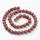Jaspe rouge naturel ronde perles brins(X-GSR011)-3