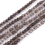 Natural Smoky Quartz Beads Strands, Gradient Style, Round, Faceted, 3~3.5mm, Hole: 0.6mm, about 110~130pcs/strand, 15.35~15.75 inch(39~40cm)(X-G-R475-031)