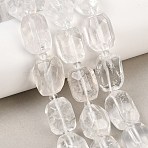 Natural Quartz Crystal Beads Strands, Rock Crystal, Oval, 13~19x11~15.5x11~14mm, Hole: 0.8~1.2mm, about 17~23pcs/strand, 15.35''~15.75''(39~40cm)(G-Z147-E01-01)