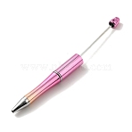 Plastic Beadable Pens, Press Ball Point Pens, for DIY Pen Decoration, Pearl Pink, 146x11.5mm(AJEW-L094-01B)