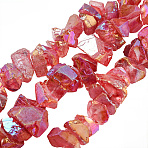 1 Strand Electroplated Natural Quartz Beads Strands, Nuggets, FireBrick, 3~8x9~16x9~16mm, Hole: 0.6mm, about 71~72pcs/strand, 14.17''(36cm)(G-PA0001-18B)
