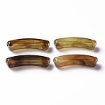 Two Tone Acrylic Beads, Imitation Gemstone, Curved Tube, Dark Khaki, 31x9.5x7.5mm, Hole: 1.8mm, about 345pcs/500g(MACR-S272-78E)