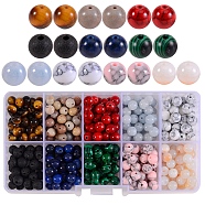 400Pcs 10 Style Natural & Synthetic Gemstone Beads Strands, Dyed, Round, 6mm, Hole: 1mm, 40pcs/style(G-SZ0001-50)