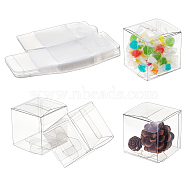 30Pcs Square Transparent Plastic PVC Box Gift Packaging, Waterproof Folding Box, for Toys & Molds, Clear, Box: 6x6x6.1cm(CON-NB0002-17)