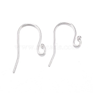 925 Sterling Silver Earring Hooks, with 925 Stamp, Silver, 24x12x2mm, 20 Gauge, Pin: 0.8mm(STER-K167-051B-S)