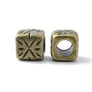 Tibetan Style Spacer Beads, Tibetan Style Spacer Beads, Lead Free & Nickel Free & Cadmium Free, Barrel, Antique Bronze Color, 9x9x9mm, Hole: 5.5mm(MLF0986Y-NF)
