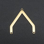 201 Stainless Steel Chandelier Components Links, Laser Cut, 3 Loop Links, Real 18K Gold Plated, 26x24.5x1mm, Hole: 1.2mm(STAS-R111-LA143)