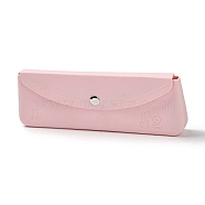 Silicone Storage Bag for Cosmetics, Magnetic Snap Portable Storage Bag, Rectangle, Pink, 7.2x19.8x3cm(AJEW-G050-01C)