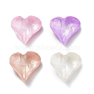Glass Rhinestone Cabochons, Point Back & Back Plated, Faceted, Heart, Mixed Color, 13x12x5mm(RGLA-M016-E01-DE)