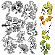 Custom PVC Plastic Clear Stamps, for DIY Scrapbooking, Photo Album Decorative, Cards Making, Stamp Sheets, Film Frame, Ginkgo Leaf, 160x110x3mm(DIY-WH0439-0252)