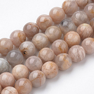 Natural Sunstone Beads Strands, Round, 10x9.5mm, Hole: 1mm, about 38pcs/strand, 14.5 inch(G-S150-51-10mm)