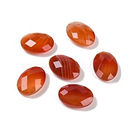 Natural Red Agate(Dyed & Heated) Cabochons, Oval, Faceted, 18x13x5.5~6.5mm(G-O175-15C-01)