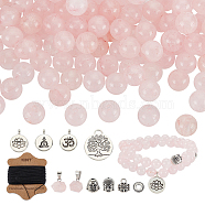 DIY Gemstone Chakra Theme Pendant Decoration Making Kit, Including Natural Rose Quartz Round Beads & Bullet Pendants, Alloy Tree & Buddha Head Pendants, 7~27x0.65~23.5x0.65~15mm, Hole: 1~7x1~3.5mm(DIY-OC0011-97B)