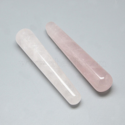 Natural Rose Quartz Gua Sha Scraping Massage Tools, For Acupuncture Therapy Pointed Stick Tretament, Massage Wand, Pink, 98~110x19~20mm(G-S265-13)