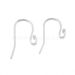 925 Sterling Silver Earring Hooks, Carved 925, Silver, 22x12x2mm, Pin: 0.8mm(STER-K167-051B-S)