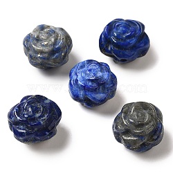 Natural Lapis Lazuli Carved Beads, Flower, 12.5x13.5x10mm, Hole: 1mm(G-P550-05B)