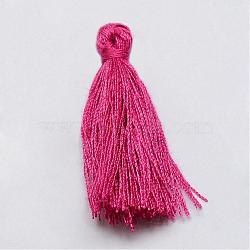 Handmade Polycotton(Polyester Cotton) Tassel Decorations, Pendant Decorations, Camellia, 29~35mm(OCOR-Q024-34)