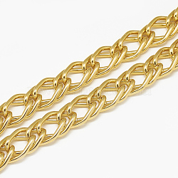 3.28 Feet Unwelded Aluminum Double Link Chains, Gold, 22x15x2.2mm(X-CHA-S001-112)