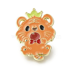 Zodiac Animal Enamel Pins, Zinc Alloy Animal Brooches for Backpack Clothes, Light Gold, Tiger, 30x22mm(JEWB-Q002-08KCG-C)