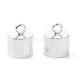 201 Stainless Steel Cord Ends, End Caps, Column, Silver, 13x9mm, Hole: 2.5mm, Inner Diameter: 8mm(X-STAS-H410-20S-C)