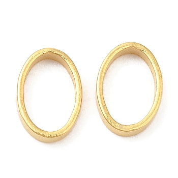 Brass Linking Rings, Cadmium Free & Lead Free, Long-Lasting Plated, Oval, Real 24K Gold Plated, 6x4x1mm, Inner Diameter: 5x3mm