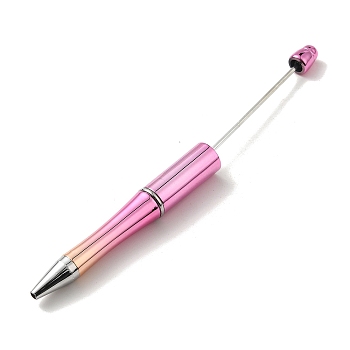 Plastic Beadable Pens, Press Ball Point Pens, for DIY Pen Decoration, Pearl Pink, 146x11.5mm