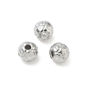 304 Stainless Steel Beads, Round, Stainless Steel Color, 5.5x5mm, Hole: 1.2mm
