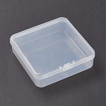 (Defective Closeout Sale: Scratch Mark) Organizer Storage Plastic Box, Plastic Bead Containers, Rectangle, Clear, 11.4x11.1x3.25cm
