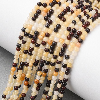 Natural Red Bloodstone and Yellow Jade Beads Strands, Round, 2~2.5mm, Hole: 0.5mm, about 174~178pcs/strand, 14.96''~15.16''(38~38.5cm)