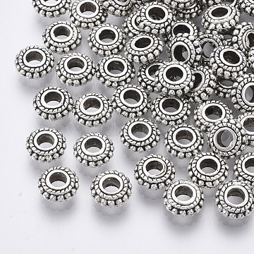 Tibetan Silver Rondelle Raised Dots Spacer Beads Gold Plated Craft Findings10Pcs 