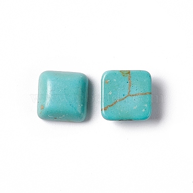 8mm DarkCyan Square Synthetic Turquoise Cabochons