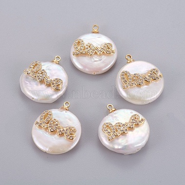 Golden Clear Nuggets Pearl Pendants