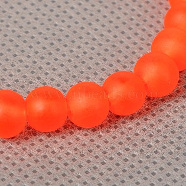 Stretchy Frosted Glass Beads Kids Charm Bracelets for Children's Day(BJEW-JB01769)-4