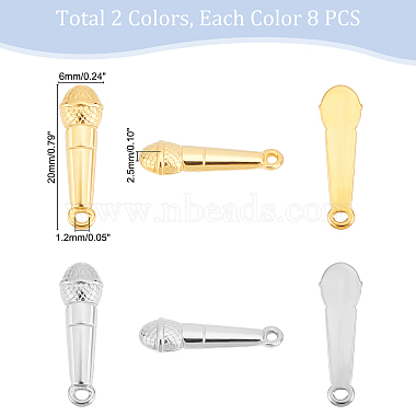 dicosmetic 16pcs 2 couleurs 304 pendentifs en acier inoxydable(STAS-DC0008-32)-2
