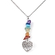 Alloy Heart with Tree Pendant Necklace with 304 Stainless Steel Cable Chains(NJEW-JN04459)-5