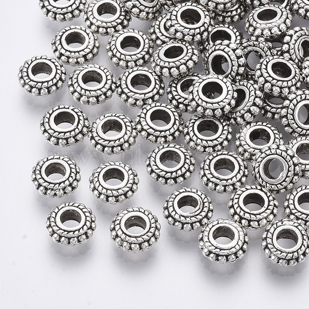 60pcs tibetan silver round spacer beads h1665 