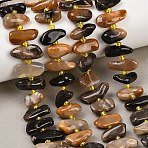 Natural Grey Opal Beads Strands, Nuggets, with Seed Beads, 5~18x3.5~8.5x2.5~6.5mm, Hole: 0.7~1mm, about 46~51pcs/strand, 15.35''~16.14''(39~41cm)(G-K393-B07)