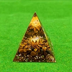 Orgonite Pyramid Resin Energy Generators, Reiki Natural Tiger Eye Chips Inside for Home Office Desk Decoration, 50mm(PW-WG7D474-01)