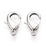 Brass Lobster Claw Clasps, Nickel Free, Real Platinum Plated, 22.5x14x4mm, Hole: 2.4mm(KK-YW0004-01E-P)
