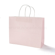 Rectangle Paper Bags, with Handles, for Gift Bags and Shopping Bags, Misty Rose, 25.5x31.5x11.4cm, Fold: 25.5x31.5x0.2cm(CARB-F010-02)