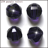 K9 Glass, Imitation Austrian Crystal Beads, Grade AAA, Faceted, Round, Indigo, 8mm, Hole: 0.9~1mm(SWAR-F079-8mm-27)