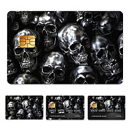 Plastic Waterproof Card Stickers, Self-adhesion Card Skin for Bank Card Decor, Rectangle, Skull, 140x190mm(STIC-WH0032-112)