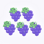 Autumn Theme PVC Plastic Cabochons, Grape, Blue Violet, 41x32x2.5mm(PVC-T004-21)