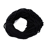 Cotton Thread Cords, 3-Ply, For Jewelry Making, Black, 5~5.8mm, 109.4 yard(100m)/bundle(OCOR-C001-02C)